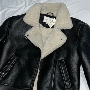 Black & Cream Shearling Jacket